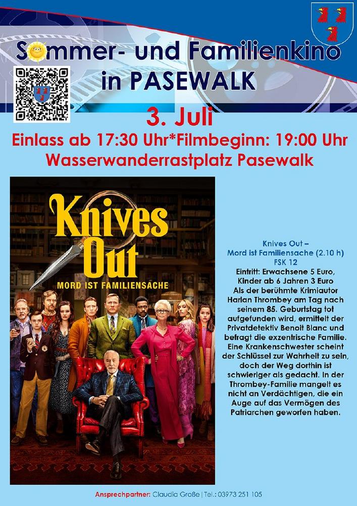 SommerKino – Knives Out – Mord ist Familiensache (Unterhaltung / Freizeit | Pasewalk)