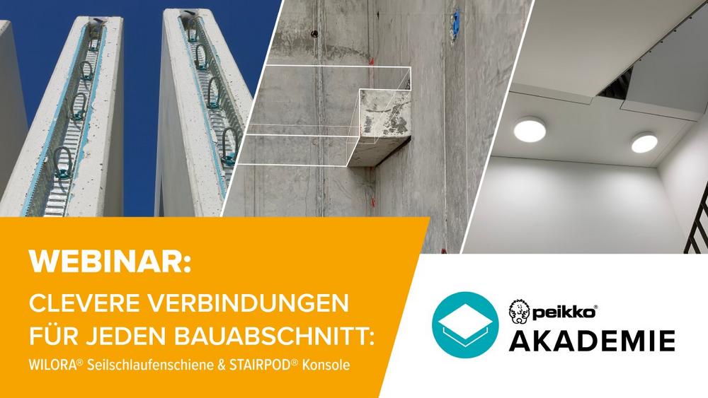 Clevere Verbindungen für jeden Bauabschnitt: WILORA® Seilschlaufenschiene & STAIRPOD® Konsole (Webinar | Online)