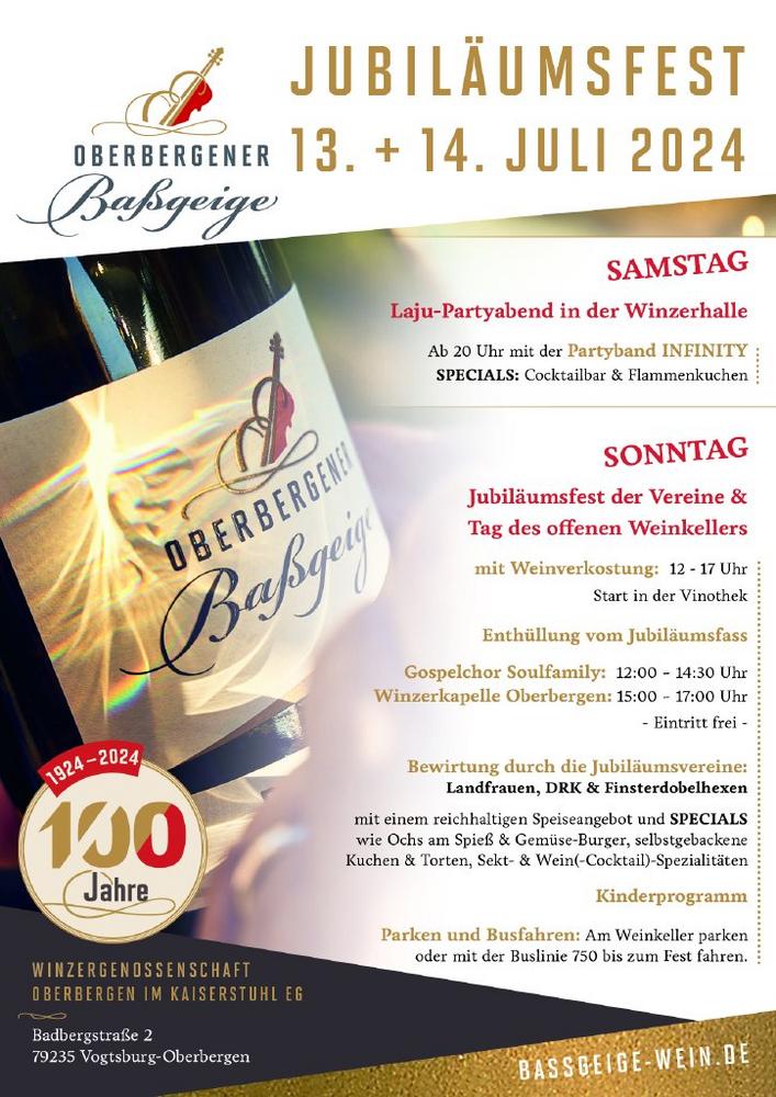 Jubiläumsfest 100 Jahre (Unterhaltung / Freizeit | Vogtsburg im Kaiserstuhl)