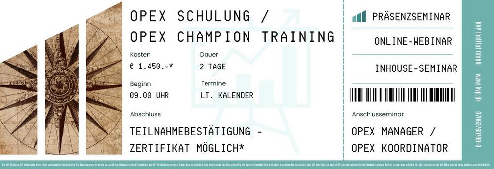 OPEX Schulung | OPEX Champion Training (2 Tage) (Schulung | Online)