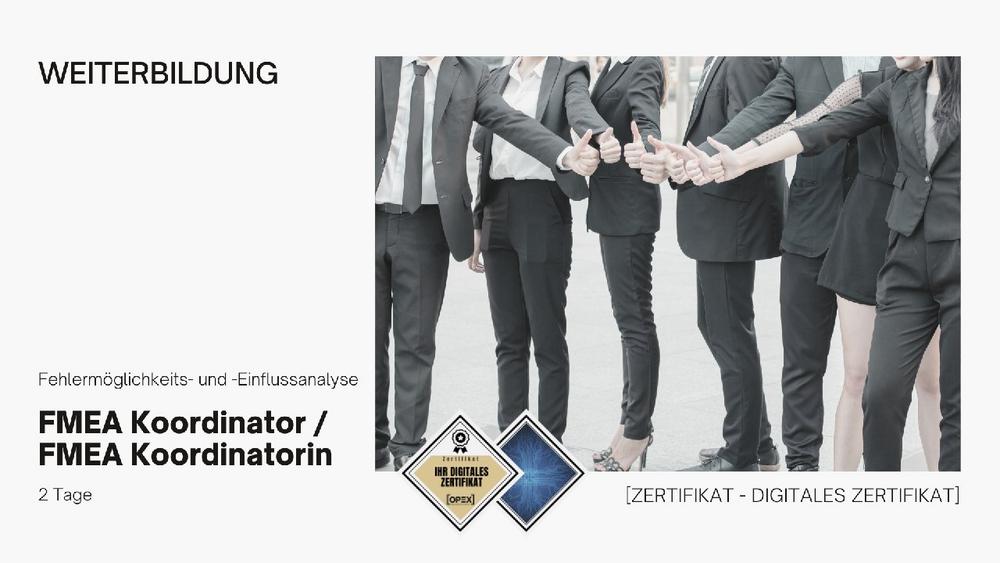 FMEA Koordinator / -in | Seminar | Schulung | Training (Seminar | Frankfurt am Main)