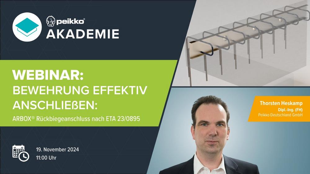 Bewehrung effektiv anschließen: ARBOX® Rückbiegeanschluss nach ETA 23/0895 (Webinar | Online)