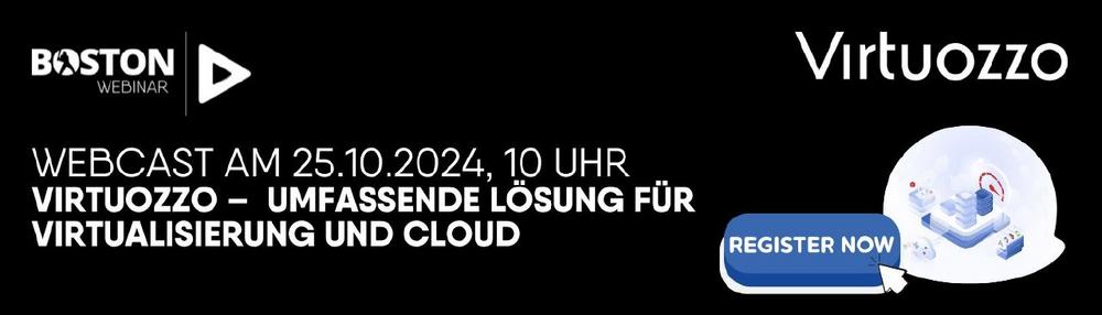 Virtuozzo – Die umfassende Lösung für Virtualisierung und Cloud (Webinar | Online)