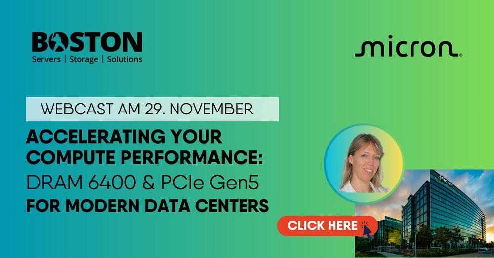 Accelerate your compute performance: DRAM 6400 & PCIe Gen 5 for modern data centres (Webinar | Online)