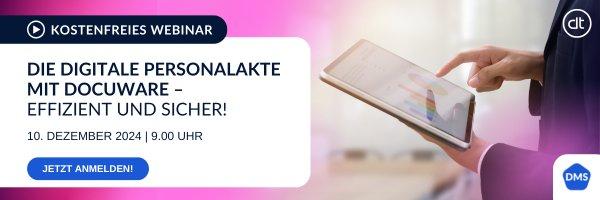 Die Digitale Personalakte mit DocuWare – Effizient und sicher! (Webinar | Online)