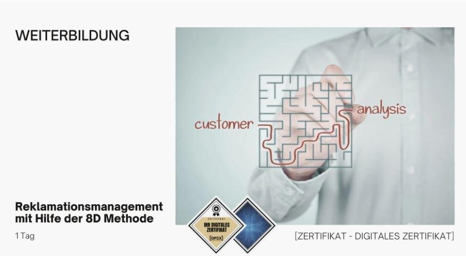 Reklamationsmanagement mit Hilfe der 8D Methode – Webinar (Webinar | Online)